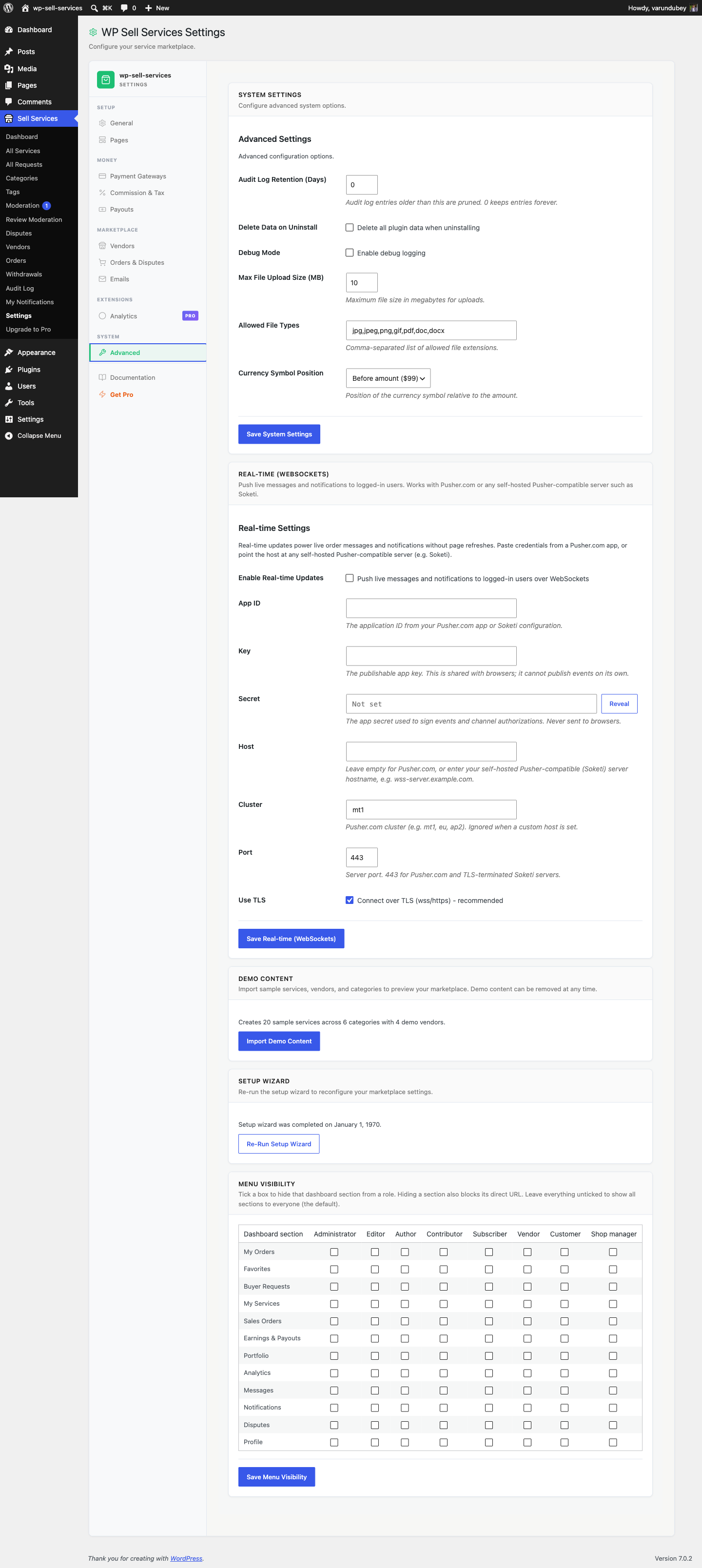 Advanced Settings Tab